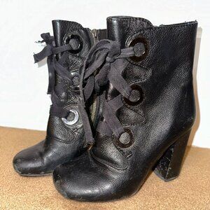 Aldo tie-front ankle boot heels